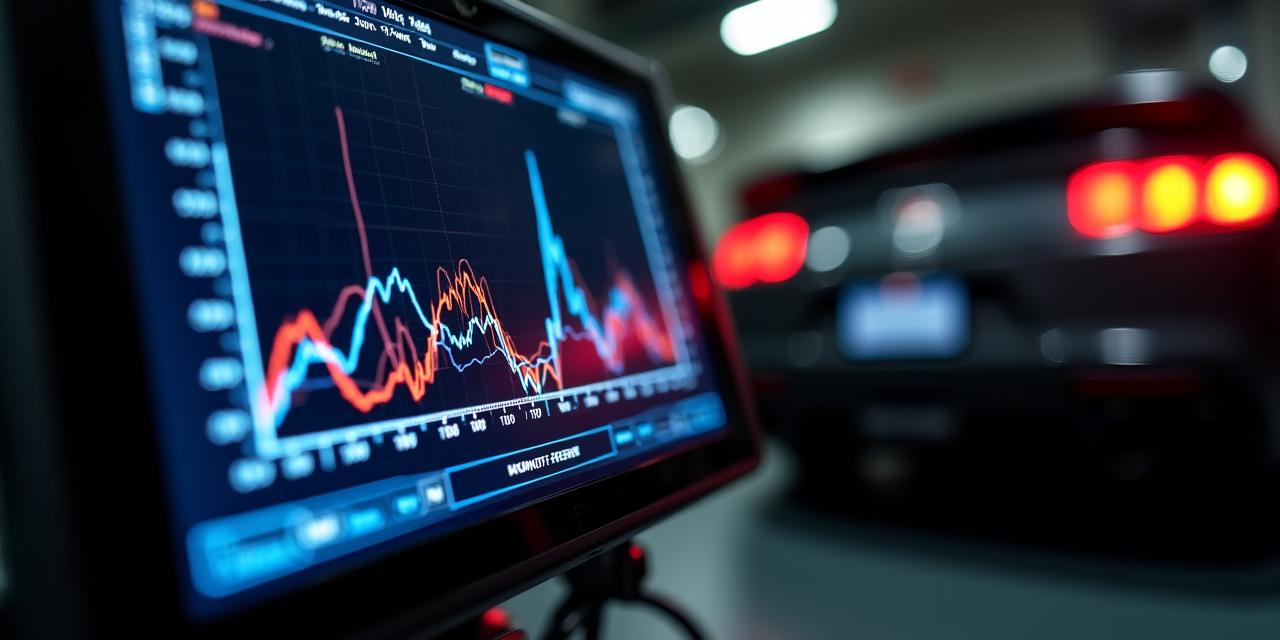 Gedetailleerde dyno grafiek analyse op een computerscherm